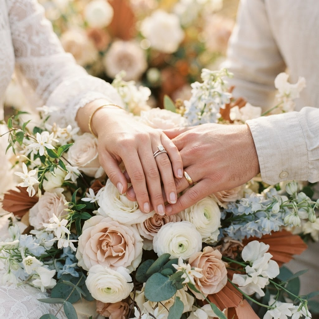 Anillos sobre flores